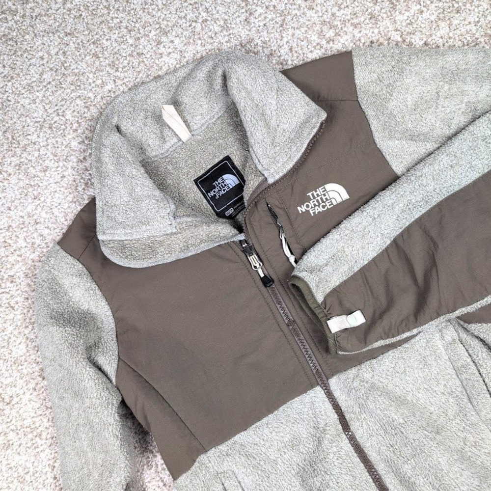The North Face Women's Fleece Jacket Khaki Brown Denali Full Zip Size XS